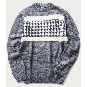 A.P.C. Houndstooth Wool and Mohair Blend Knit Sweater